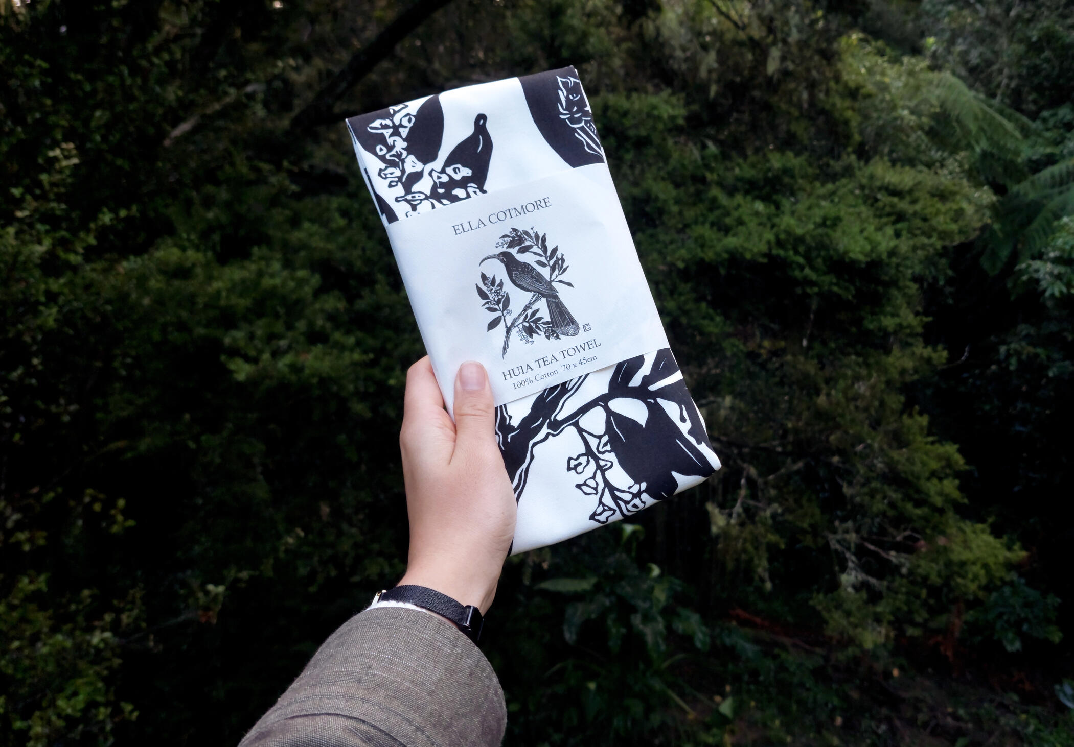 Packaged Huia Tea Towel